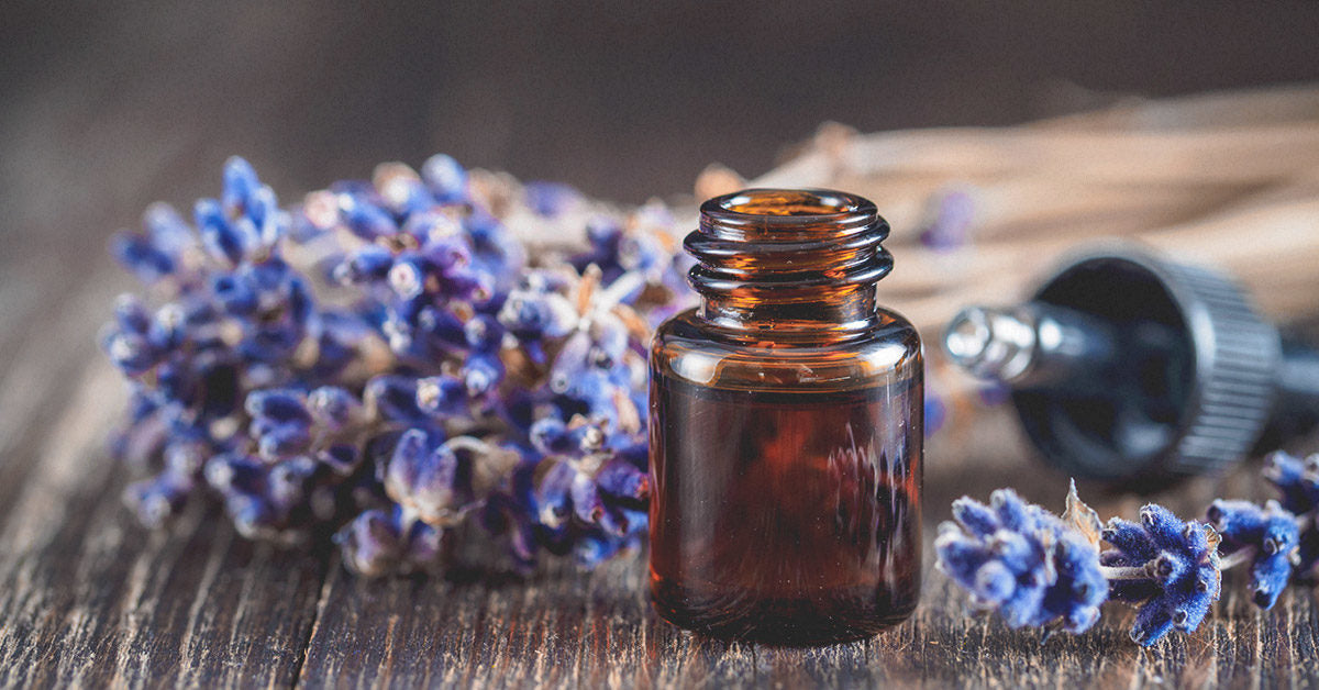 lavender oil in glass jar